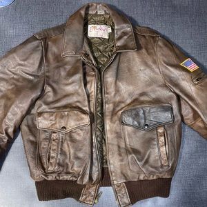Vintage Excelled *As is* 100% real leather bomber jacket
